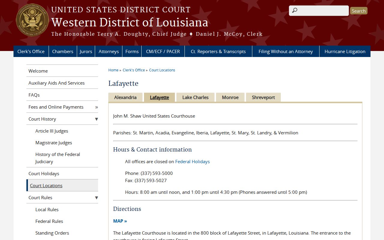 Iberia Parish court docket federal Lafayette Division route